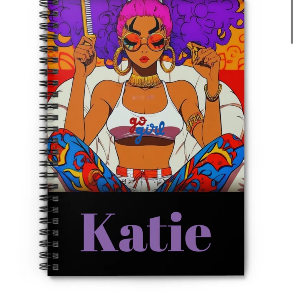 Go Girl Colorful Spiral Notebook with Purple Cover